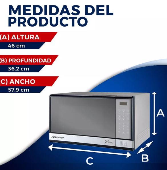 Horno De Microondas XWAVE Plata MIRAGE 0.7 Pies