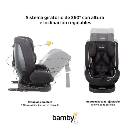 Asiento Para Bebe de 9 Meses Con Sistema De Seguridad Para Automovil BAMBY