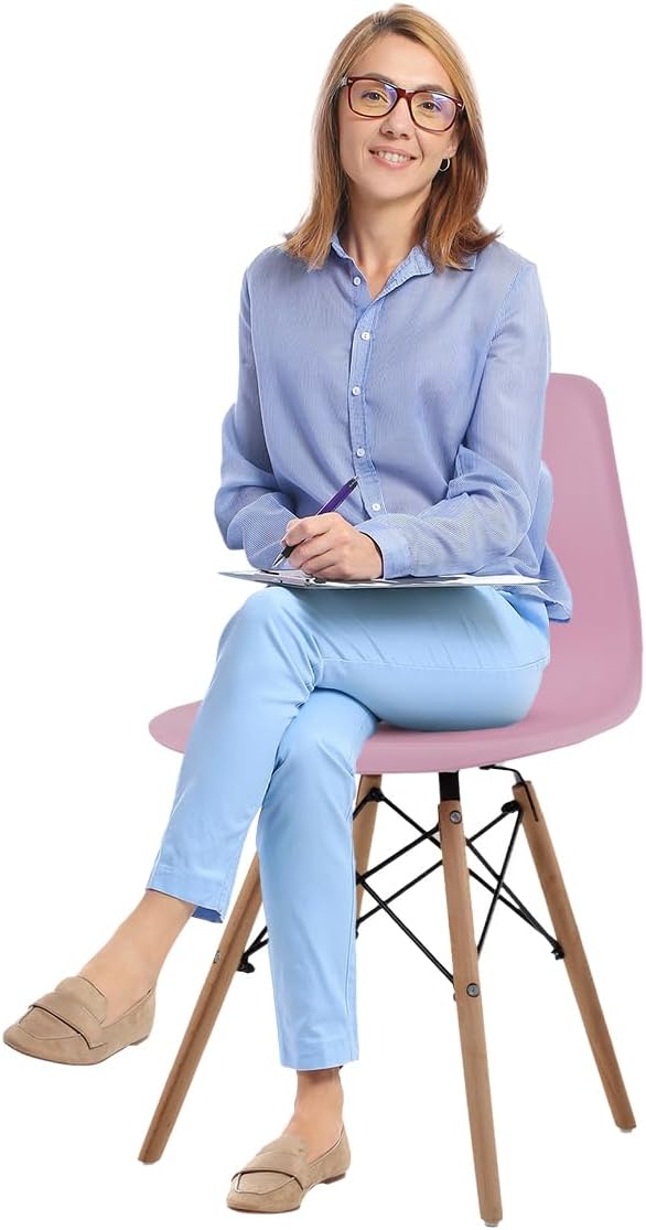 Sillas Estilo Contemporáneo Color Rosa - Set de 4