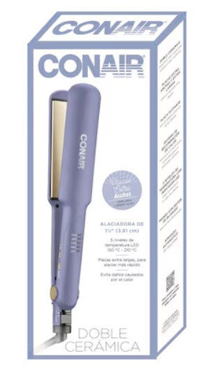 Alaciadora de doble cerámica anti-frizz CONAIR Morada MK