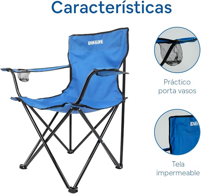 Sillas para Exteriores Camping Color Azul - Set de 4