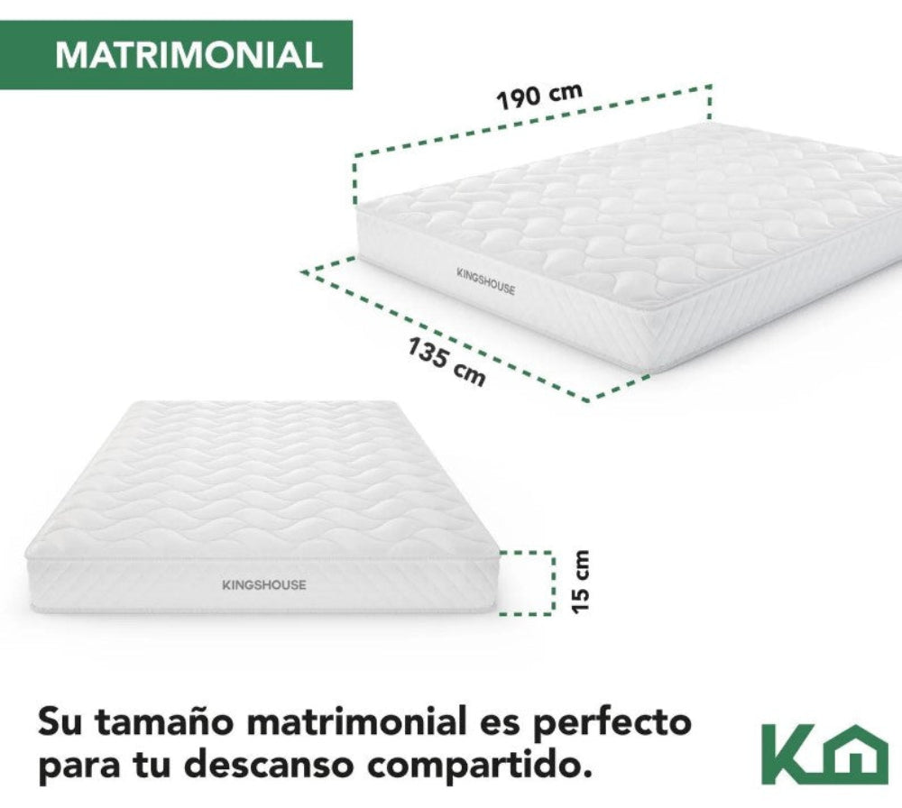Colchon Matrimonial Kings House Alta Densidad Hipoalergenico Antiacaros