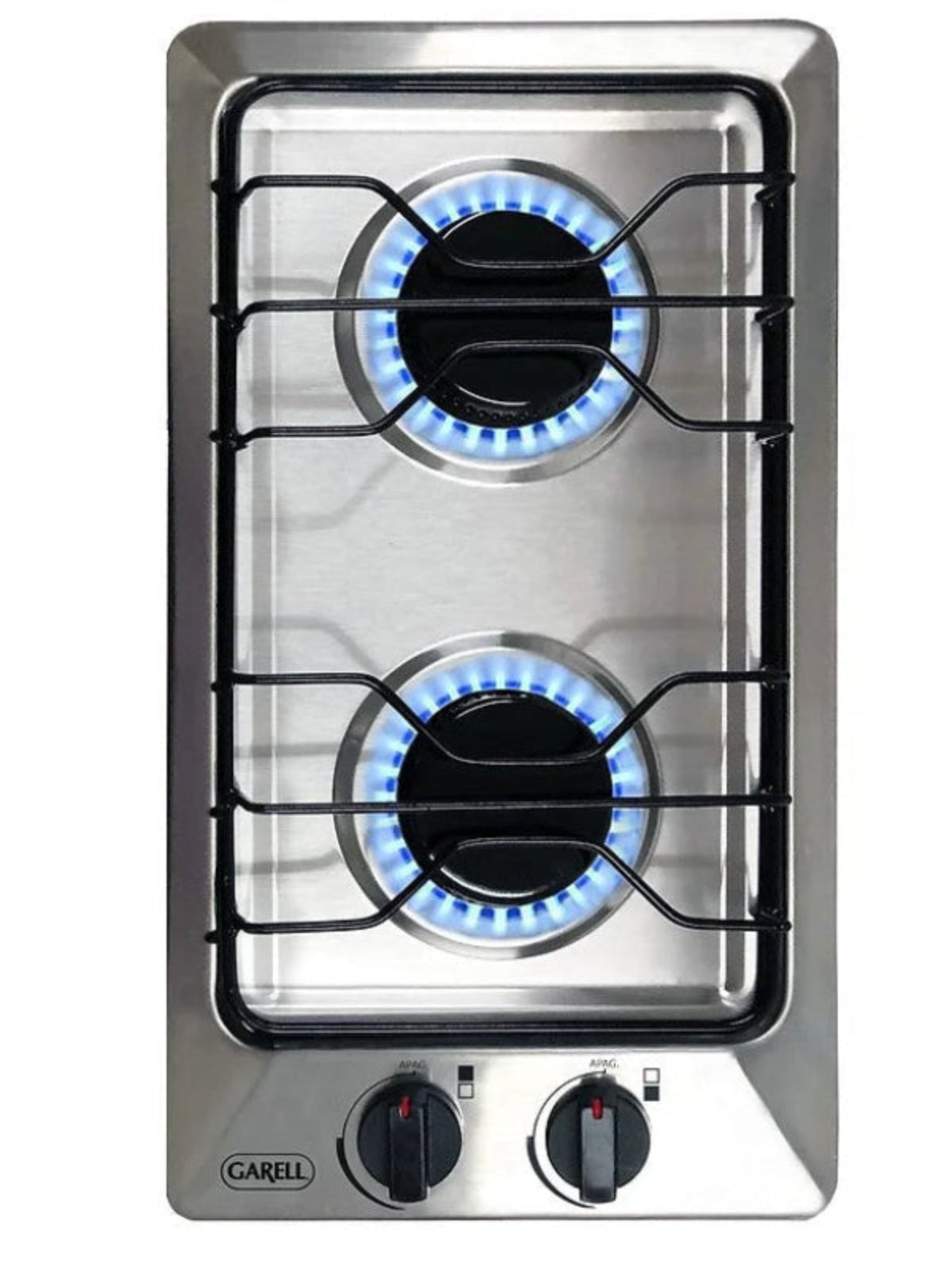 Parrilla Empotrable de Gas 2 Quemadores Inox Encendido Manual