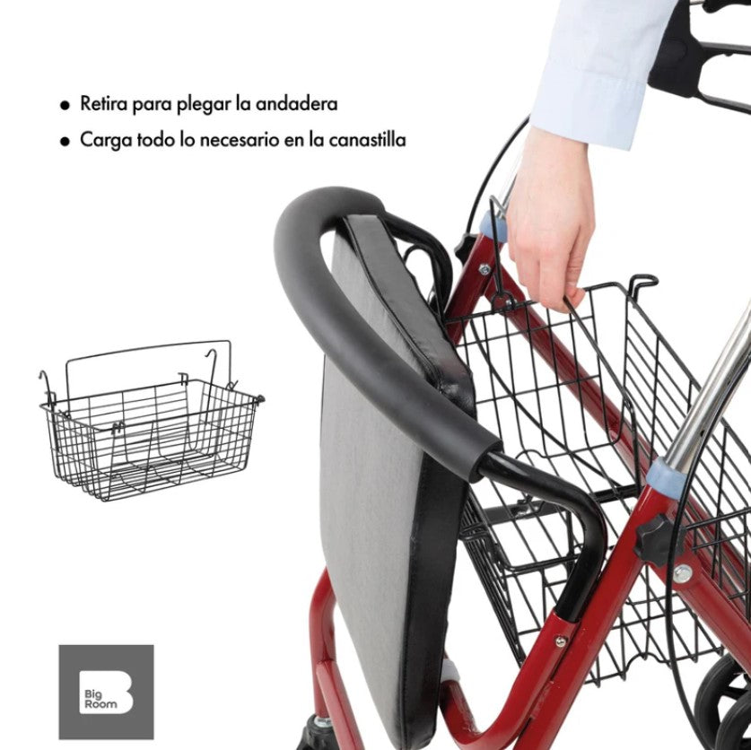 Andadera Para Adulto Ortopédica Con Asiento De Silla Todo Terreno