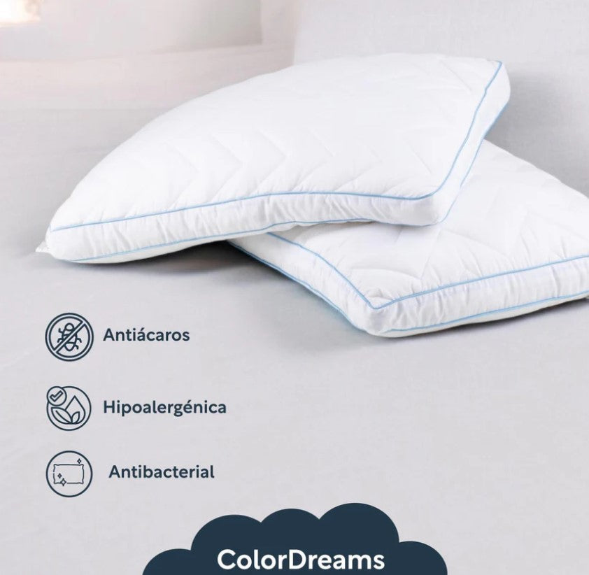 Almohada Con Fibra De Poliéster 3D Hipoalergénicas De 2 Piezas Colordreams