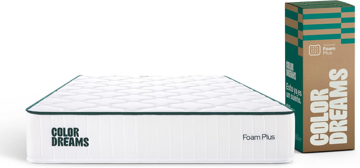Colchón Matrimonial Plus Foam | Memory Foam con Gel | 23 cm | Firmeza Media