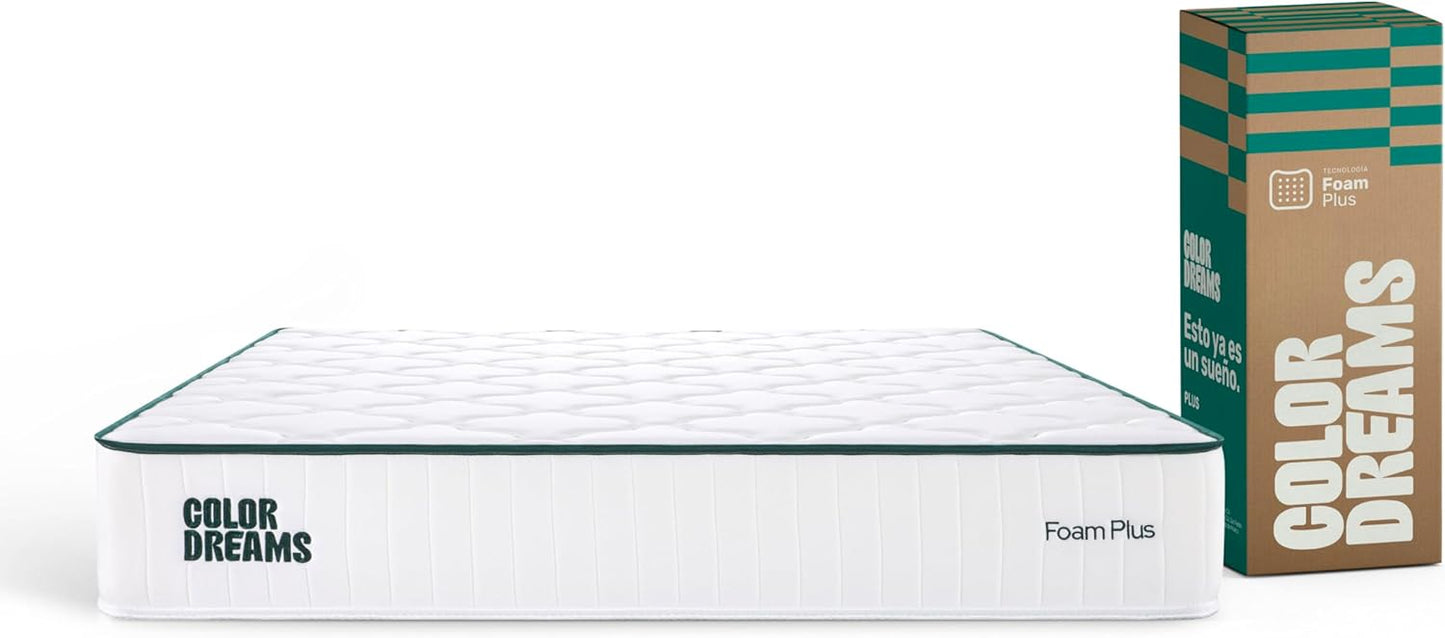 Colchón King Plus Foam | Memory Foam con Gel | 23 cm | Firmeza Media