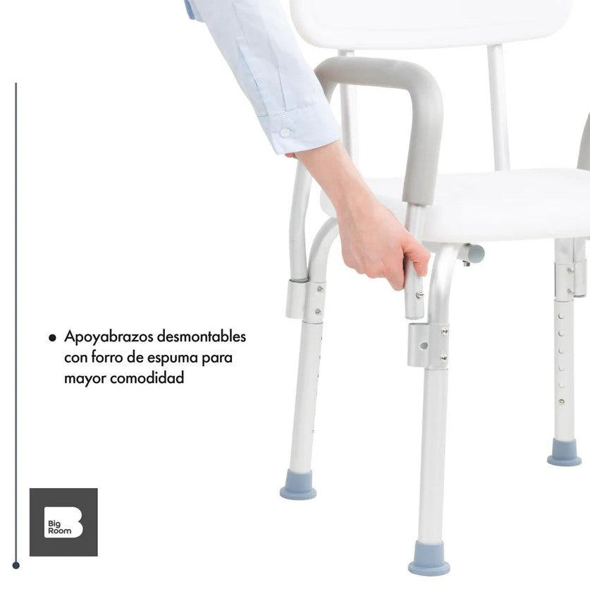 Silla De Baño Para Discapacitados Con Respaldo Ajustable Para Adulto