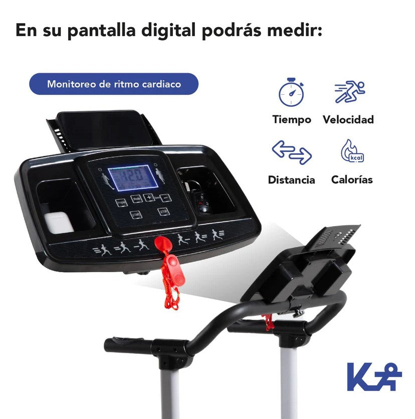 Caminadora Eléctrica Con Barandas De Seguridad Plegable 2 Hp