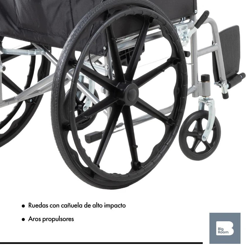 Silla de Ruedas Ligera Plegable Compacta con Freno