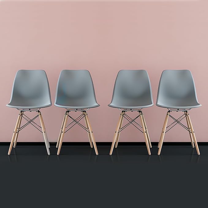 Sillas Estilo Contemporáneo Color Gris - Set de 4