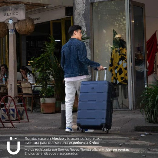 Juego De 4 Maletas Para Viaje Rigidas Con Ruedas 360 + Bolsas de Viaje Color Azul marino
