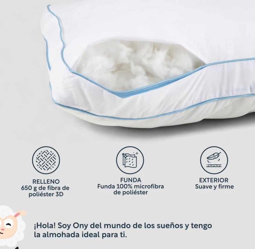 Almohada Con Fibra De Poliéster 3D Hipoalergénicas De 2 Piezas Colordreams