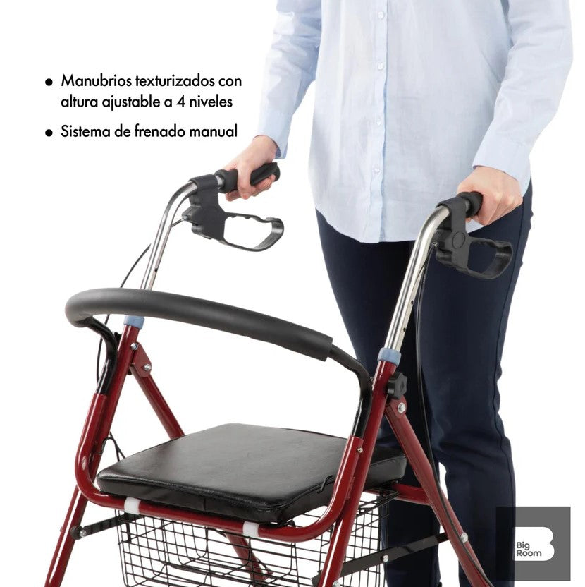 Andadera Para Adulto Ortopédica Con Asiento De Silla Todo Terreno