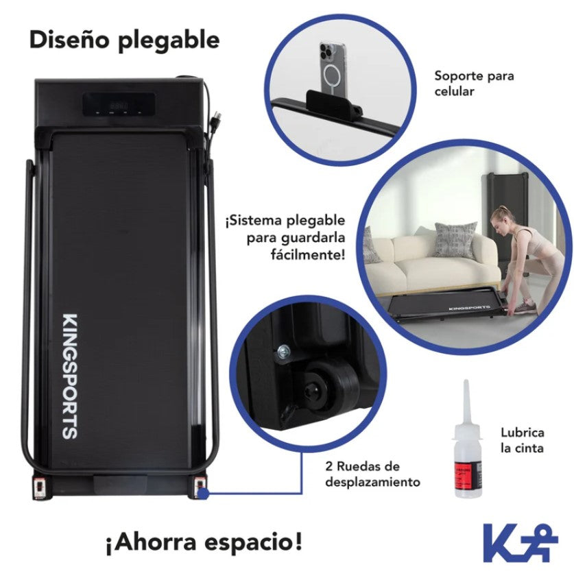 Caminadora Electrica Plegable 1.3 HP Banda Correr