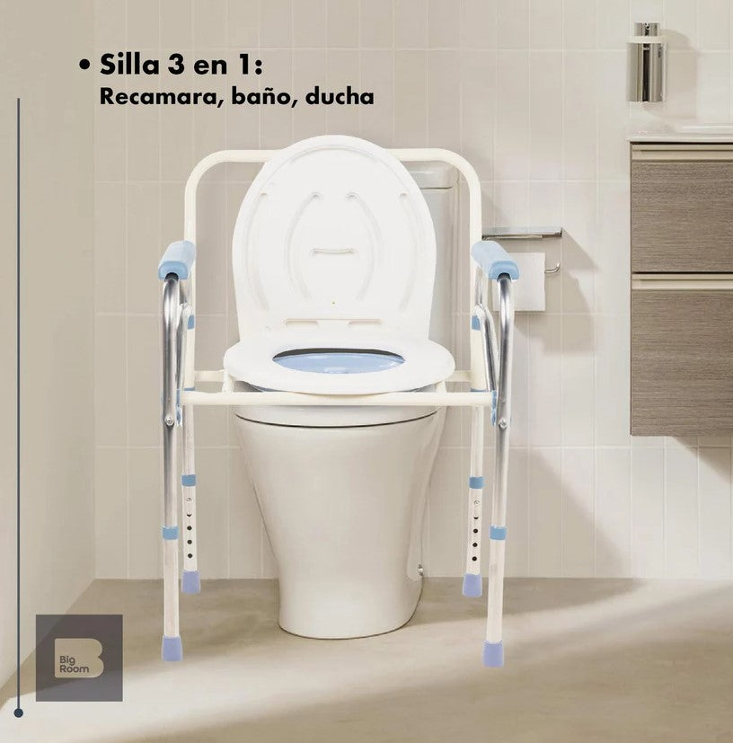 Silla Con Aumento De Comodo Para Ducha Y Baño 3 En 1 Para Adulto Mayor