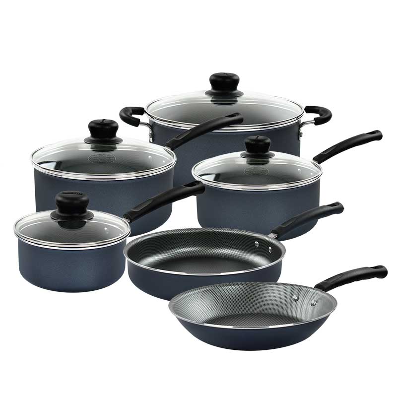 Batería de Cocina Tramontina de Acero Inoxidable Antiadherente, 18 Piezas, Azul