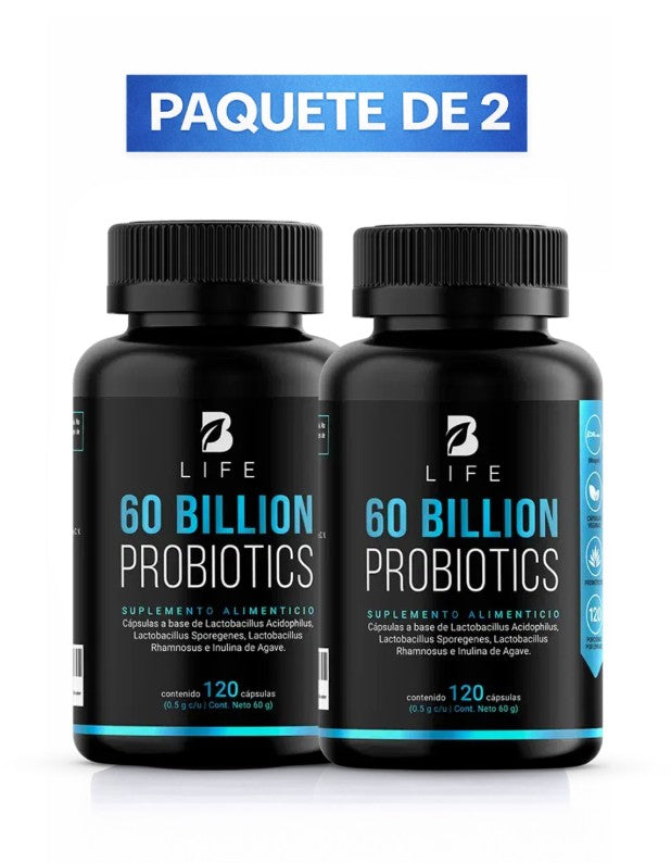 Probióticos 60 Billones para la Salud Digestiva Blife 120 Cápsulas Paquete de 2