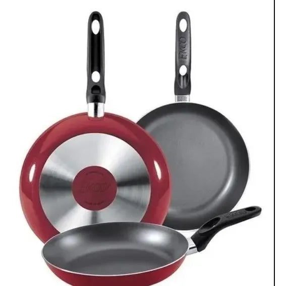 Juego de sartenes Ecko, Rojo, 3 piezas