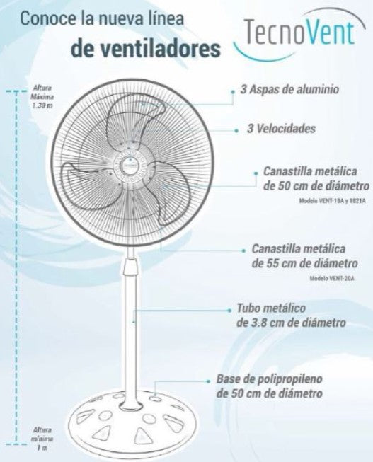 KIT Colchon Matrimonial Alta Densidad Hipoalergenico Antiacaros KingsHouse + Ventilador De Pedestal TecnoVent de 20 Pulgadas