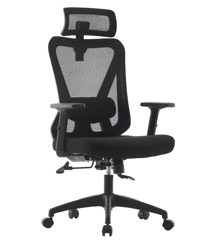 Silla de Oficina Ergonómica Reclinable con Cabecera