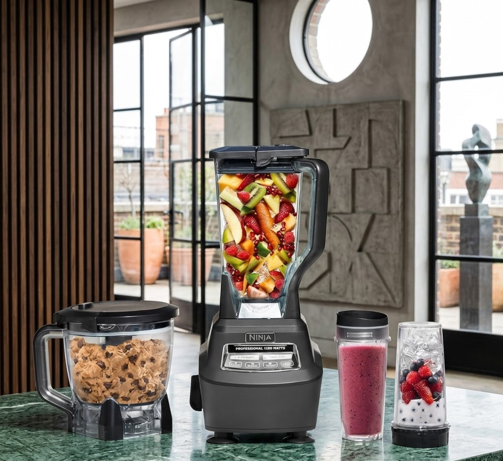 Licuadora Ninja Mega 1500W (Licuadora + Procesador + Vasos Nutri Ninja) Color Negro
