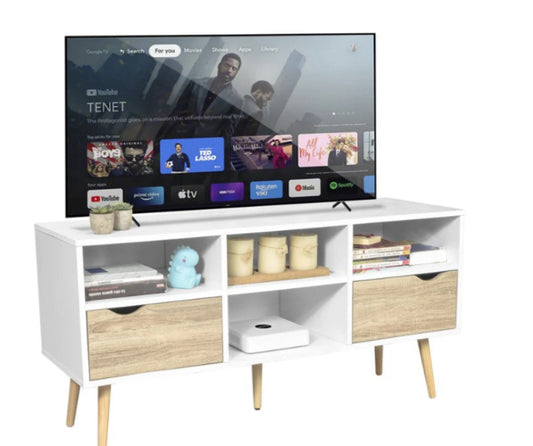 Mueble de TV Rack Bolonia Blanco y Café