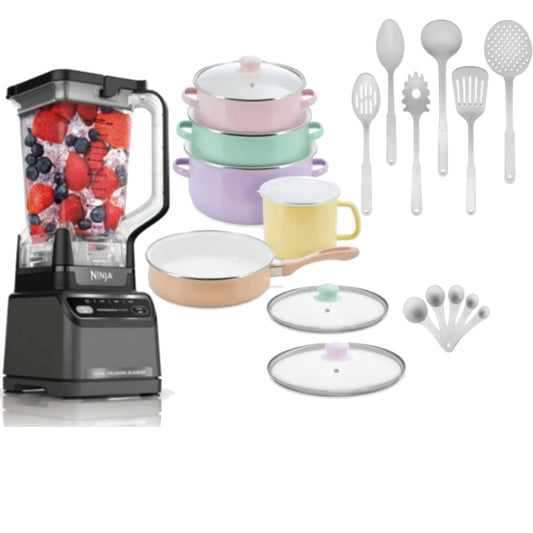 Combo Bateria de Cocina Sofia Colors 20 Pz + Ninja Licuadora Ninja Smoothie IQ Jarra 72 oz Auto-iQ