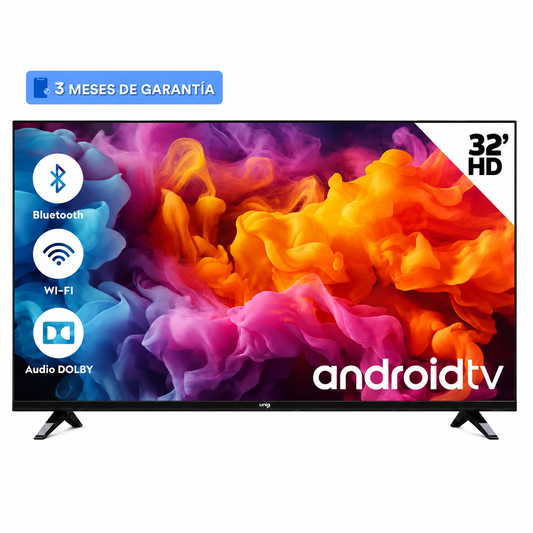 Pantalla Smart TV 32" Android TV DLED HD, Bluetooth y Dolby Audio