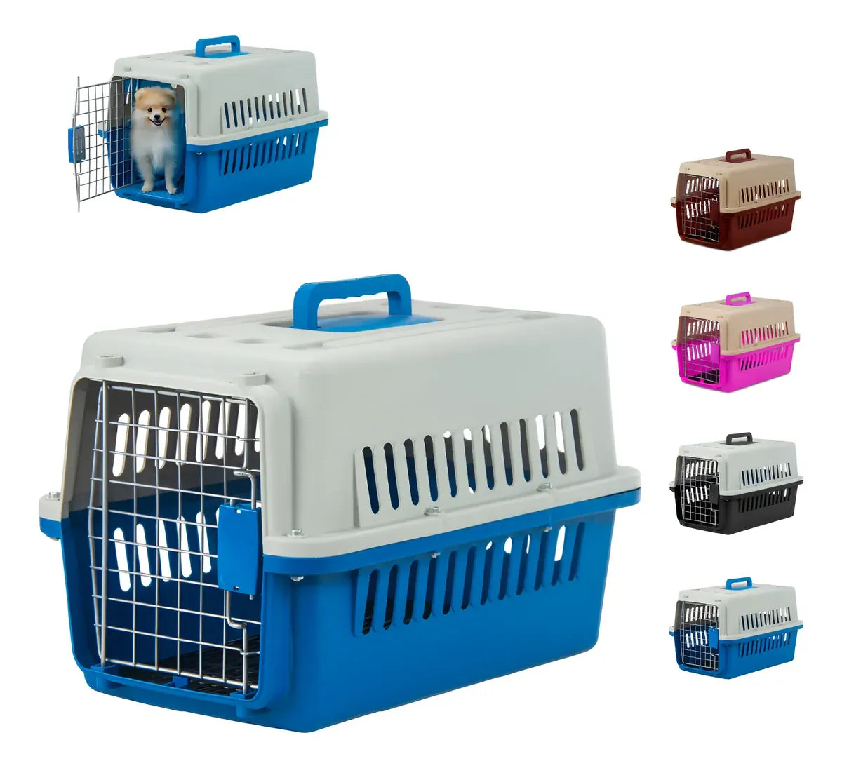 Jaula Transportadora Azul Para Mascotas Portátil