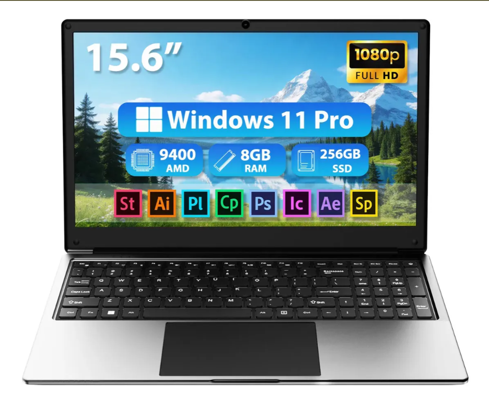 Laptop AMD A9, 8 GB de RAM, 256 GB SSD y Pantalla Full HD de 15.6″