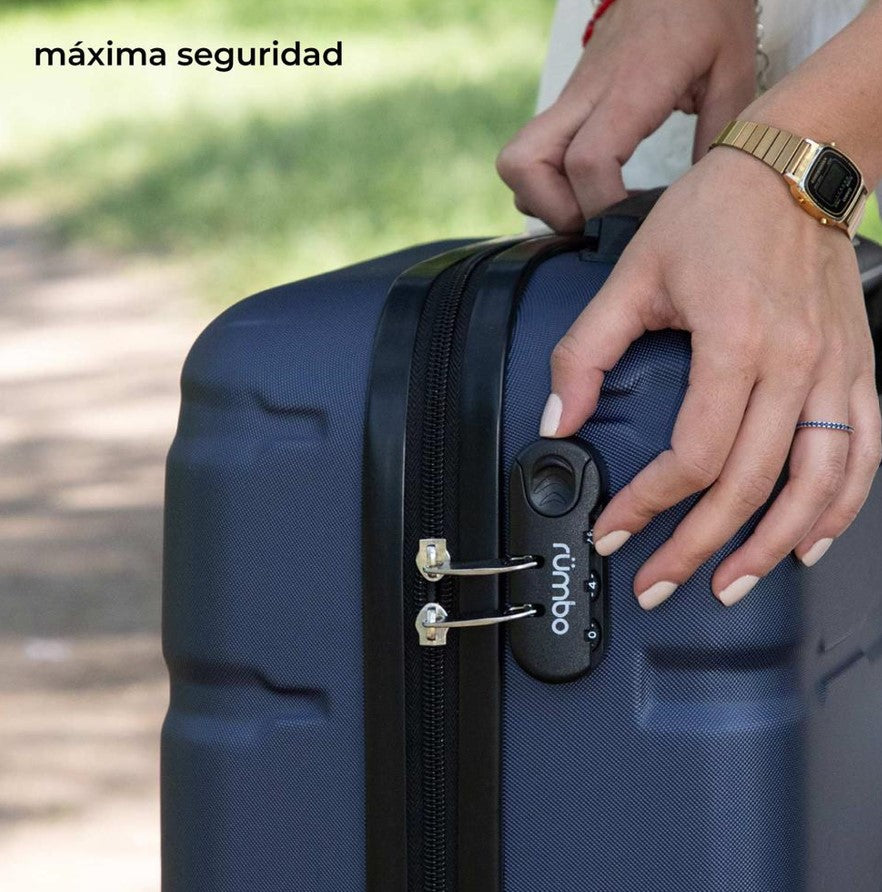 Juego de 4 Maletas de Viaje Rigidas con Ruedas 360 color Negro + Bolsas de Viaje