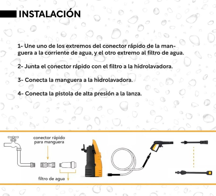 Hidrolavadora Electrica Portatil 1500 Psi 1400w + Accesorios