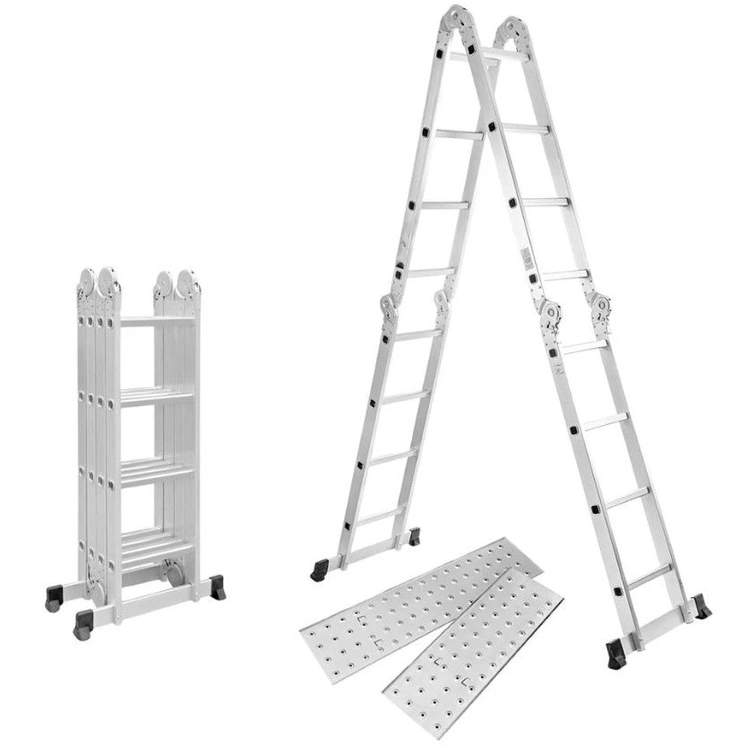 Escalera Multiposiciones De 4.5 Metros Con 16 Peldaños De Aluminio