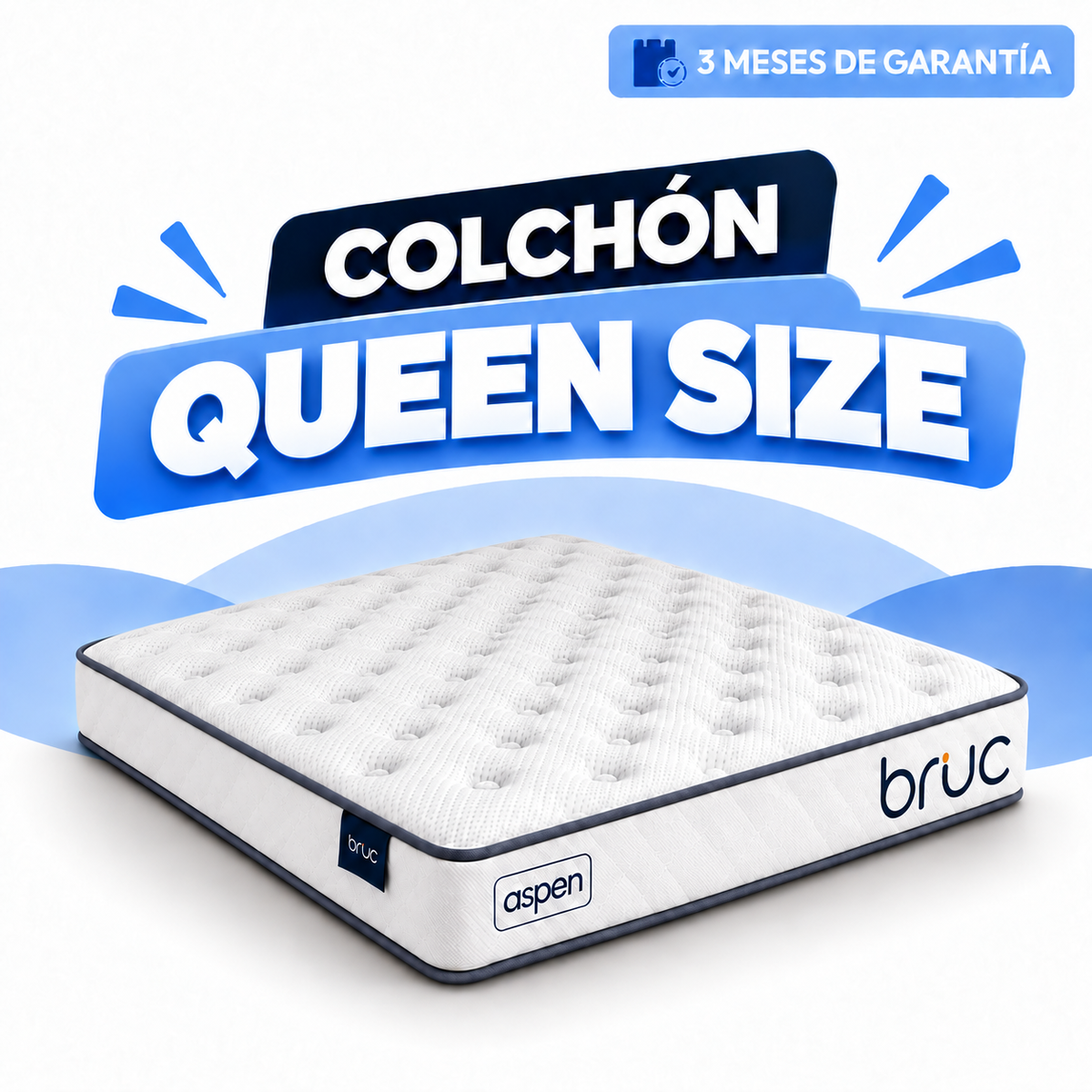 Colchón Queen Size Bruc Aspen Confort Plus – Máxima Comodidad y Durabilidad