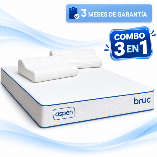 Combo Colchon Bruc King Size Con Almohada Memory Foam 2 Piezas