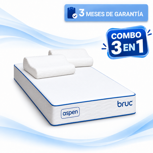 Combo Colchon Bruc Individual Con Almohada Memory Foam 2 Piezas