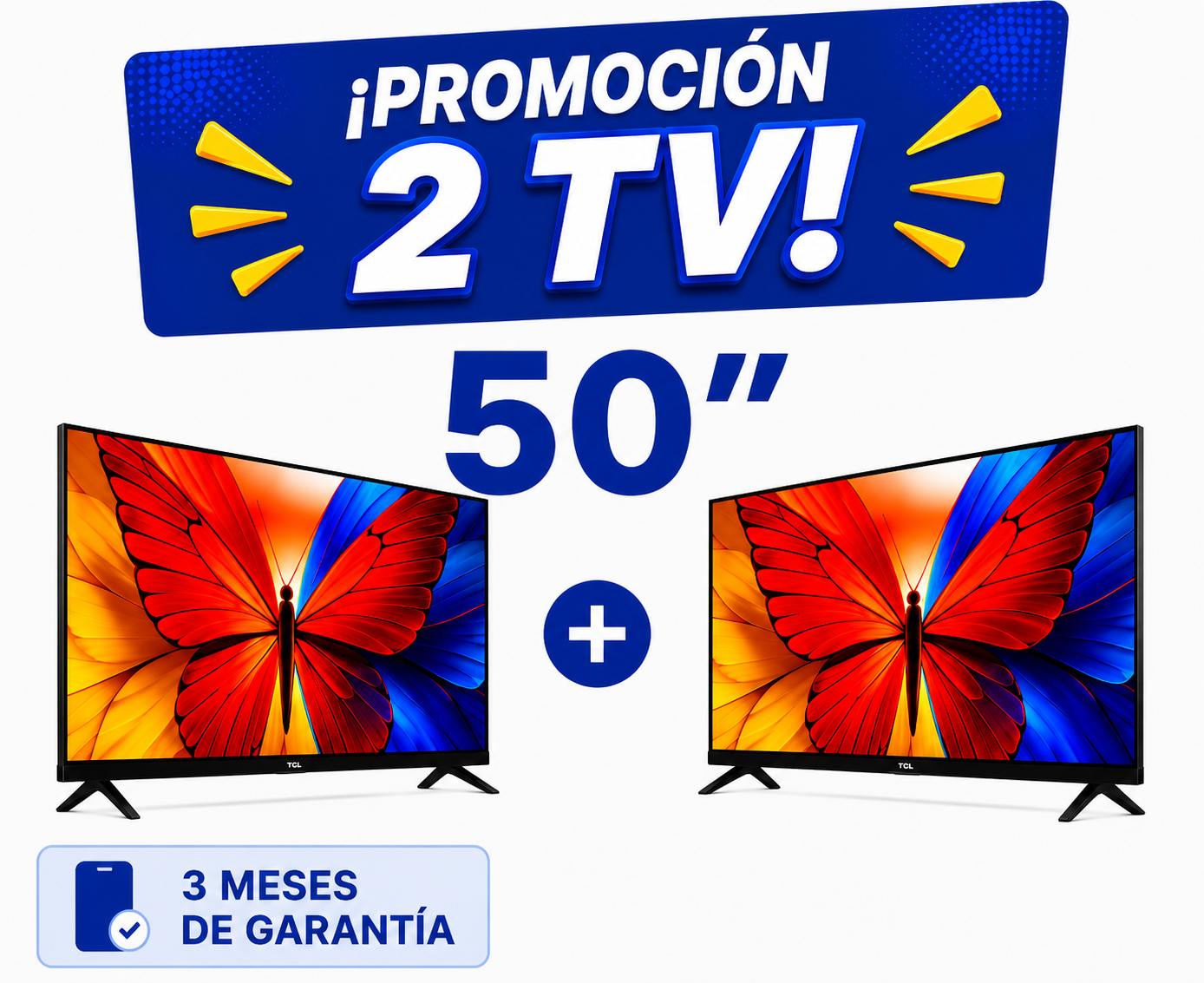 Pantalla Smart TV TCL 50″ QLED  – Google TV Dolby Audio Combo de 2