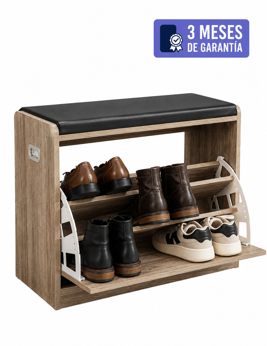 Zapatera Organizadora de 3 Niveles con gabinete para 9 pares de zapatos