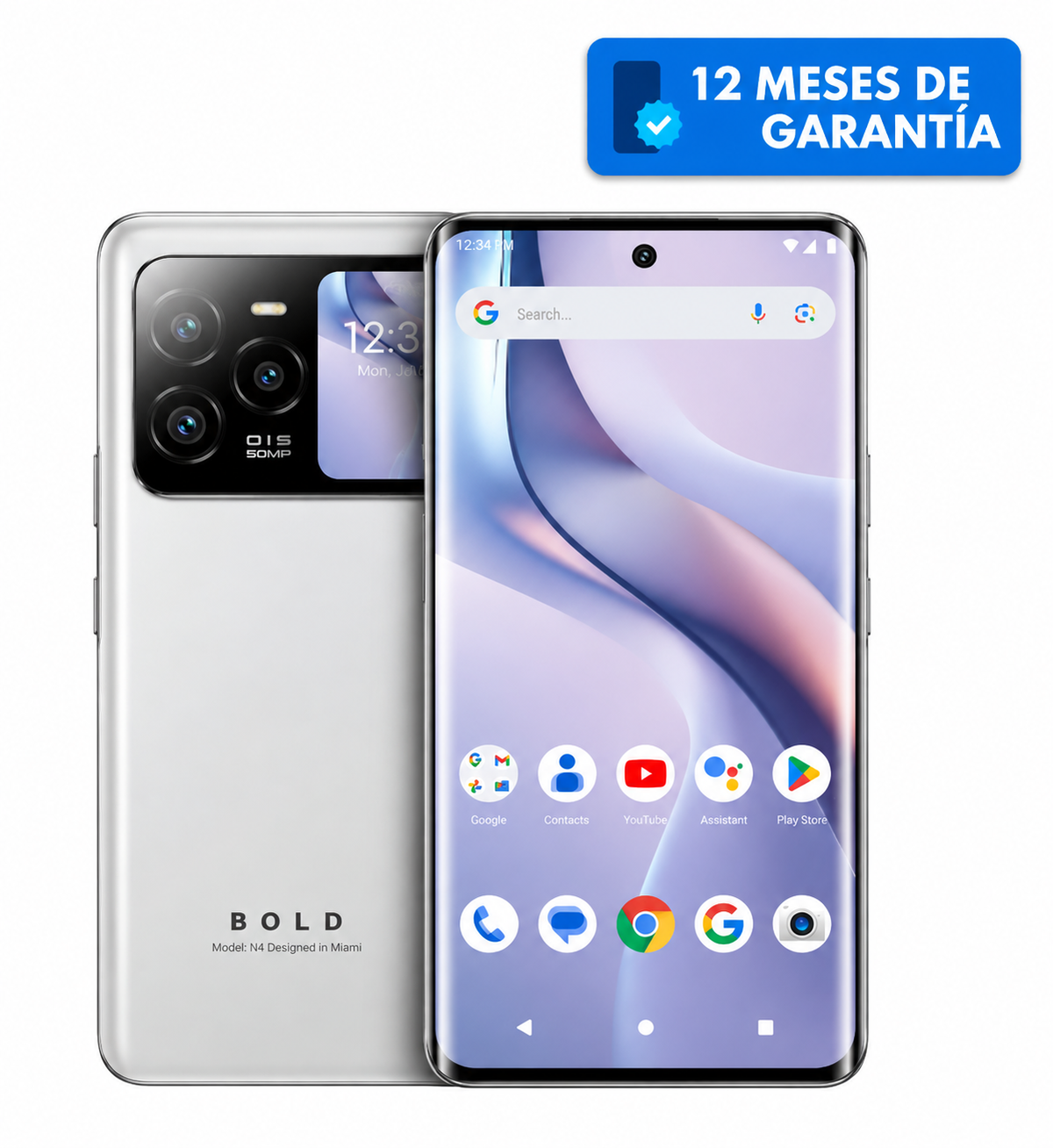 Teléfono Celular Smartphone BLU BOLD N4 5G, 32 RAM (8 GB RAM + 24 GB RAM Virtual), 512GB Blanco