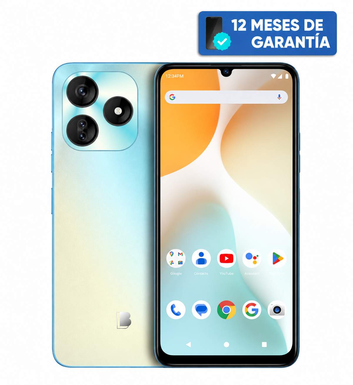 Teléfono Celular Smartphone BLU G64L, 8 RAM (4 GB RAM + 4 GB RAM Virtual, 64 GB Azul Claro