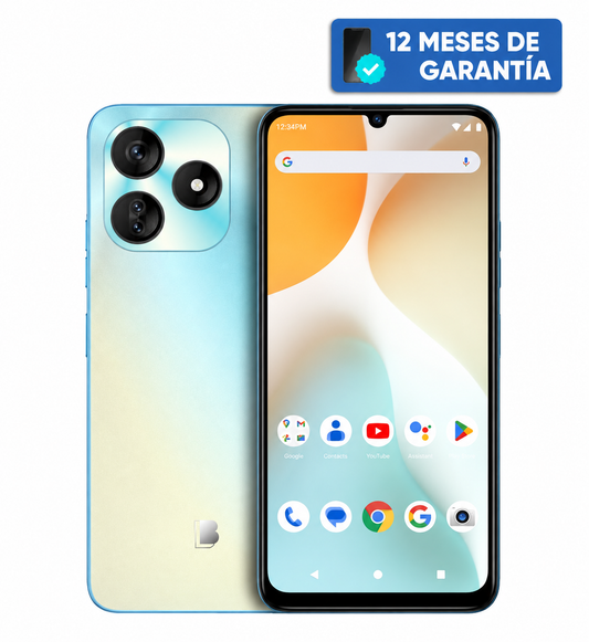 Teléfono Celular Smartphone BLU G64L, 8 RAM (4 GB RAM + 4 GB RAM Virtual, 64 GB Azul Claro