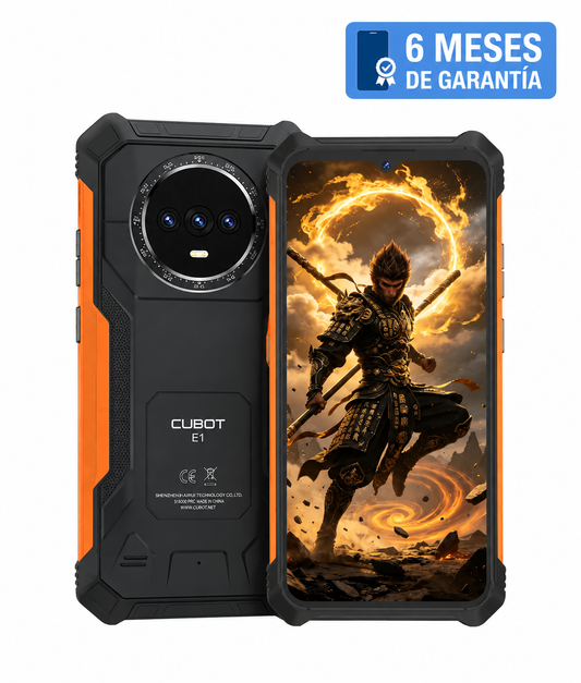 Teléfono Celular Smartphone CUBOT KINGKONG E1, 6 GB RAM, 128 GB  Negro/Naranja