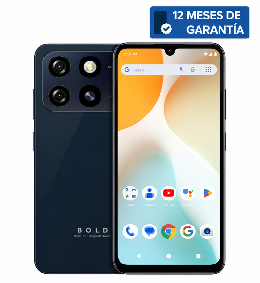 Teléfono Celular Smartphone BLU BOLD K5, 8RAM (4 GB RAM + 4 GB RAM Virtual), 64GB Azul