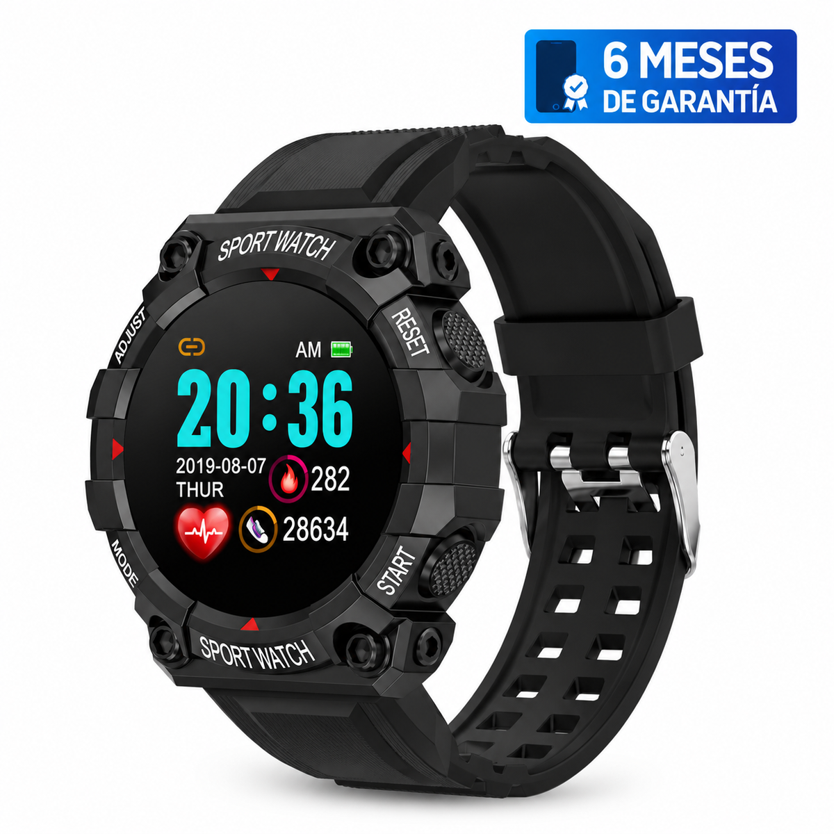 Smartwatch deportivo color negro
