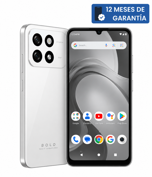 Teléfono Celular Smartphone BLU BOLD K5, 8 RAM (4 GB RAM + 4 GB RAM Virtual), 64GB Blanco