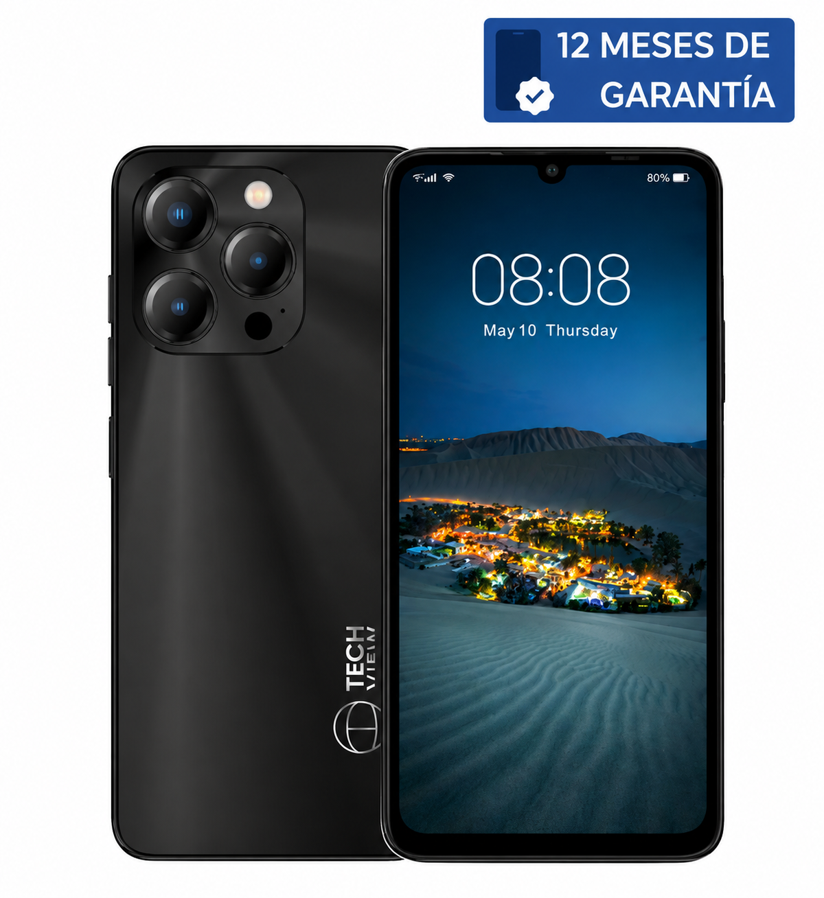 Teléfono Celular Smartphone TechView S15Pro 4G, 8 GB RAM, 128 GB Color Negro