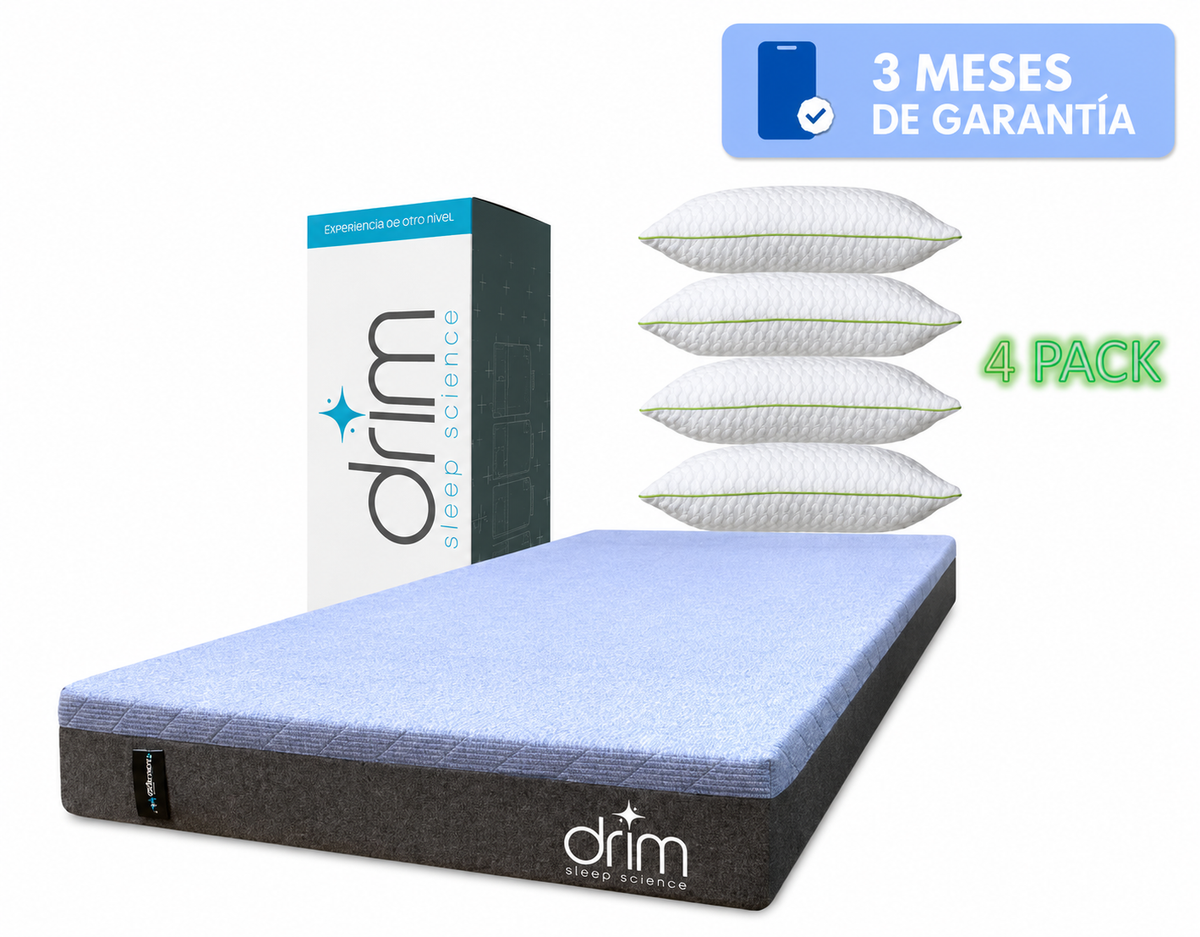 Combo EIN2TEIN memory King Size + Almohada Super Visco Regular 4 Piezas