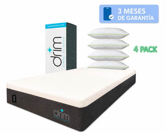Combo N3WTON gel Queen Size + Almohada Super Visco Regular 4 Piezas