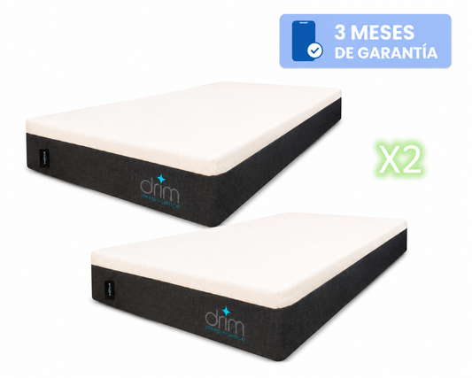Combo 2 Colchónes Individuales Memory Foam |GEL| en Caja Ergonómico con Tecnologia de Descanso